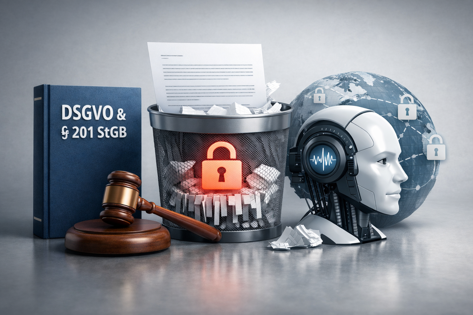 Die GDD erklärt DSGVO, § 201 StGB, Löschkonzept, Drittlandtransfer und KI-Vorgaben für die Gesprächstranskription.
